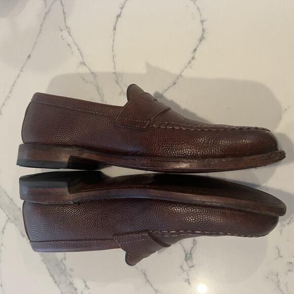 Allen Edmonds Shoes Football Grain Patriot Penny Loafers 9.5B Brown Leather EUC main image 8